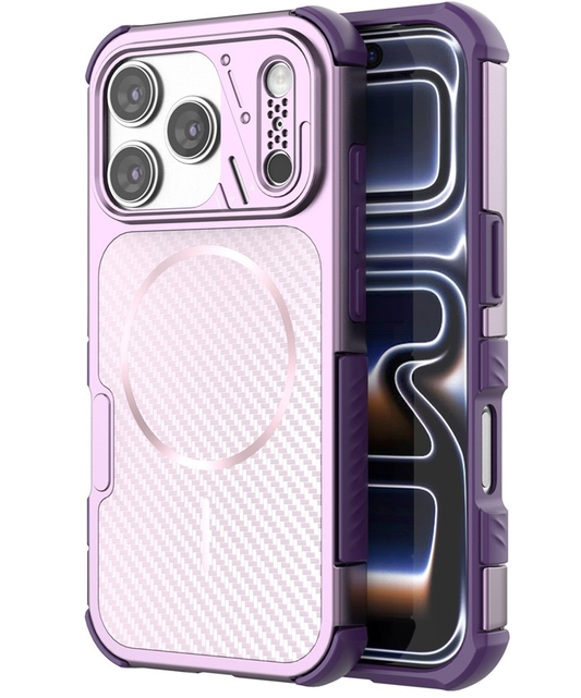 MagSafe Case for Apple iPhone 18 Pro / 17 Pro, OEM, Carbon and Corner Protection, Purple