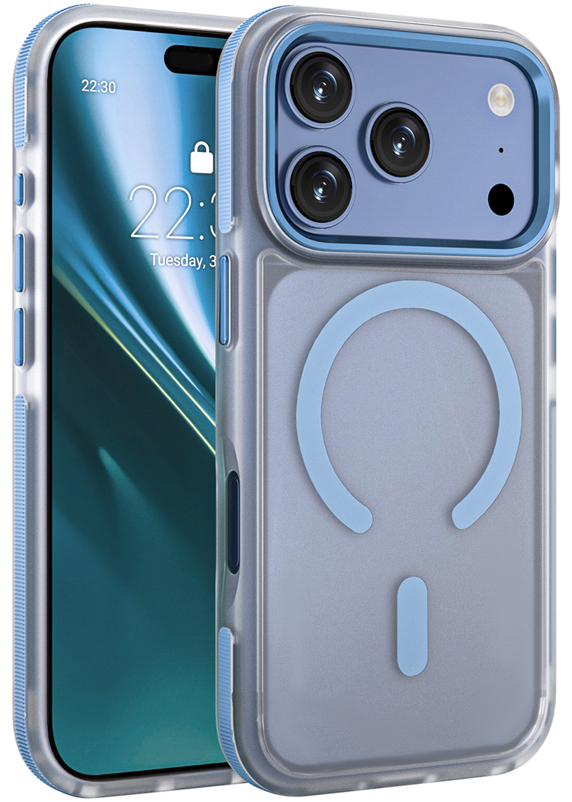 MagSafe Case for Apple iPhone 18 Pro Max / 17 Pro Max, Etteri, Icy Mag, Blue