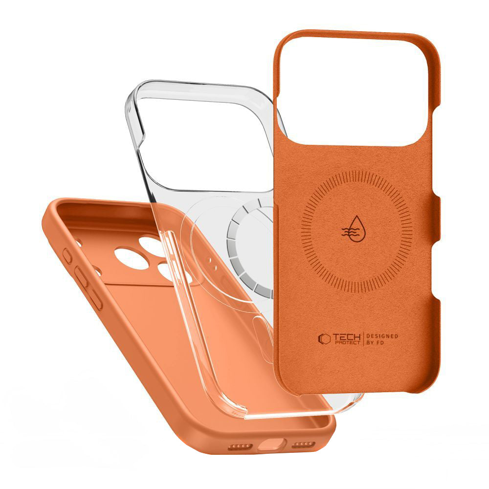 MagSafe Case for Apple iPhone 17 Pro Max, Tech-Protect, Silicone, Orange