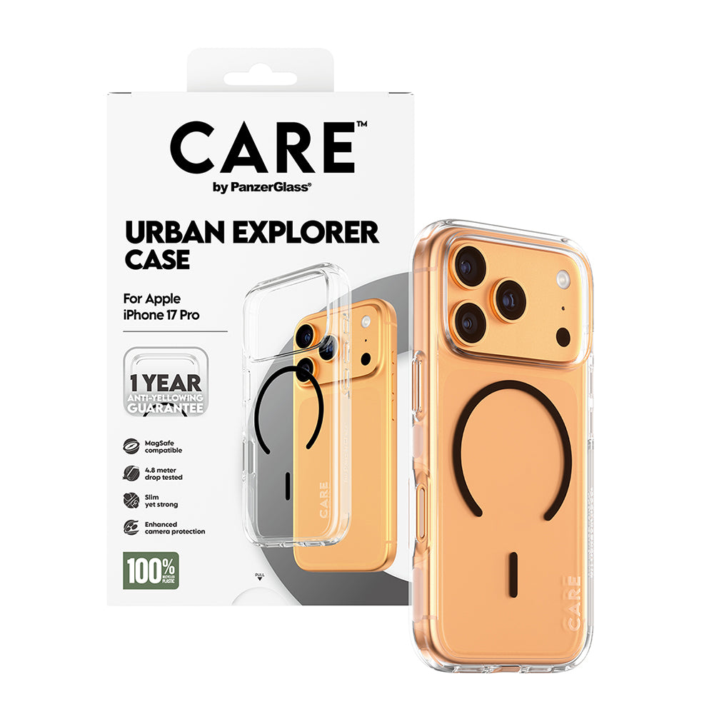 MagSafe Case for Apple iPhone 17 Pro, PanzerGlass, Urban Explorer Care, White Transparent, Resealed