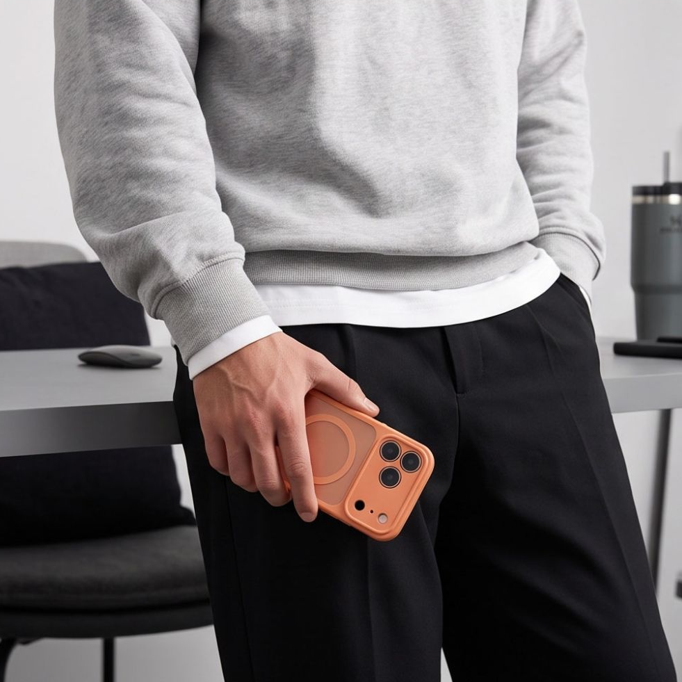 MagSafe Case for Apple iPhone 18 Pro / 17 Pro, Tech-Protect, BasicMag, Matte Orange