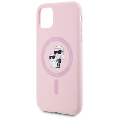 MagSafe Case for Apple iPhone 11, Karl Lagerfeld, Karl & Choupette Silicone, Pink