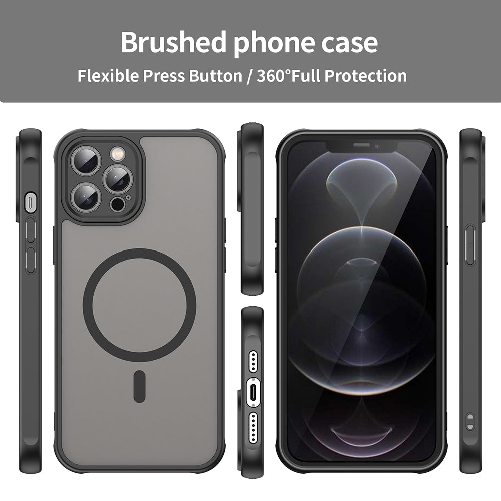 MagSafe Case for Apple iPhone 12 Pro Max, Techsuit, HaloFrost II, Black