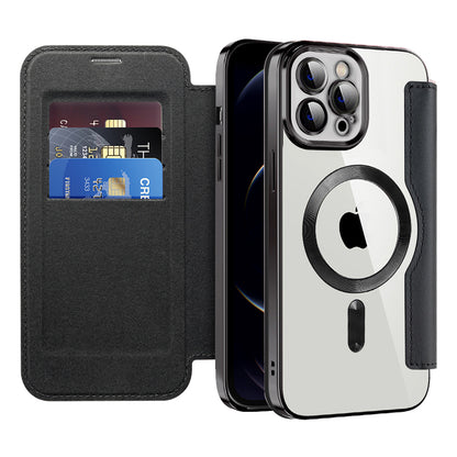 MagSafe Case for Apple iPhone 12 Pro, Techsuit, SmartMag Book, Black