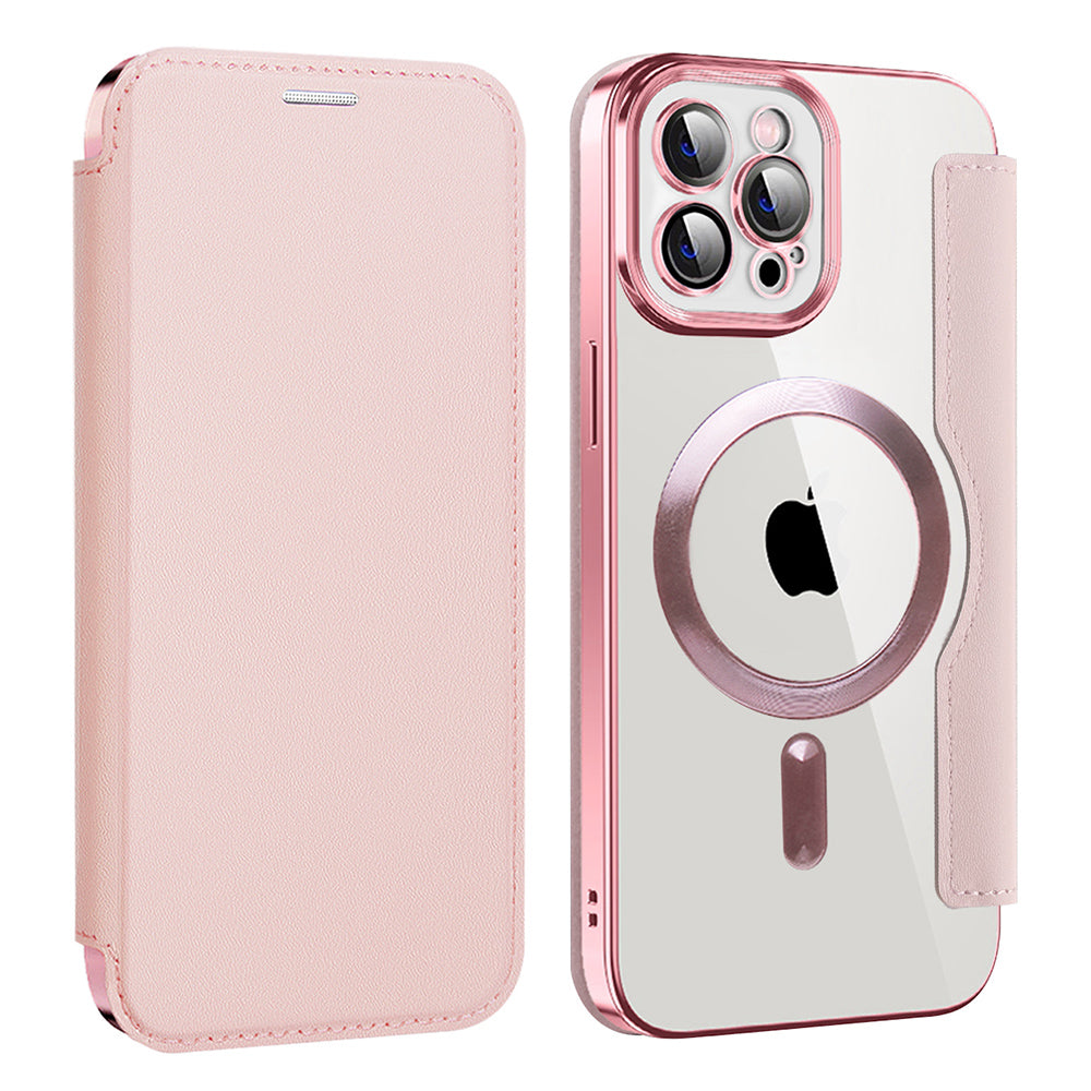 MagSafe Case for Apple iPhone 12 Pro, Techsuit, SmartMag Book, Pink