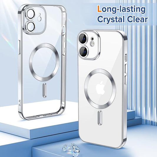 MagSafe Case for Apple iPhone 12, Techsuit, Luxury Crystal, Silver