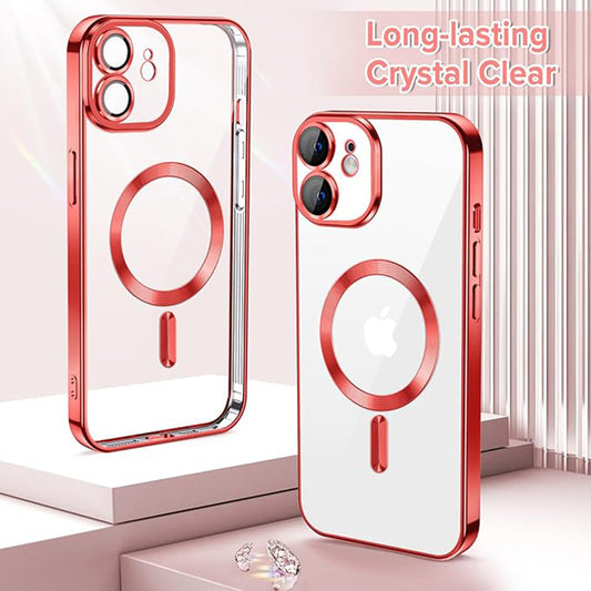 MagSafe Case for Apple iPhone 12, Techsuit, Luxury Crystal, Red
