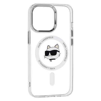 MagSafe Case for Apple iPhone 13 Pro Max, Karl Lagerfeld, IML Metal Choupette's Head, White