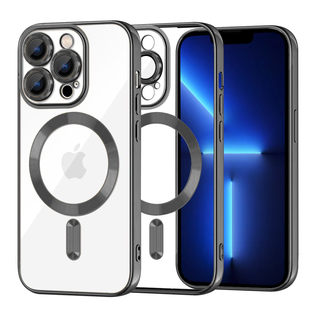 MagSafe Case for Apple iPhone 13 Pro Max, Techsuit, Luxury Crystal, Black