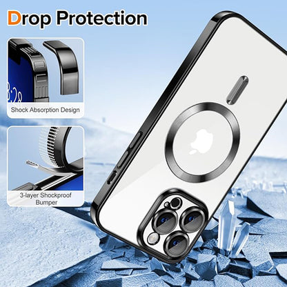 MagSafe Case for Apple iPhone 13 Pro Max, Techsuit, Luxury Crystal, Black