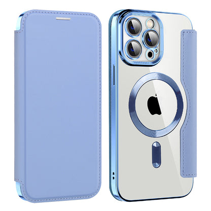 MagSafe Case for Apple iPhone 13 Pro Max, Techsuit, SmartMag Book, Blue