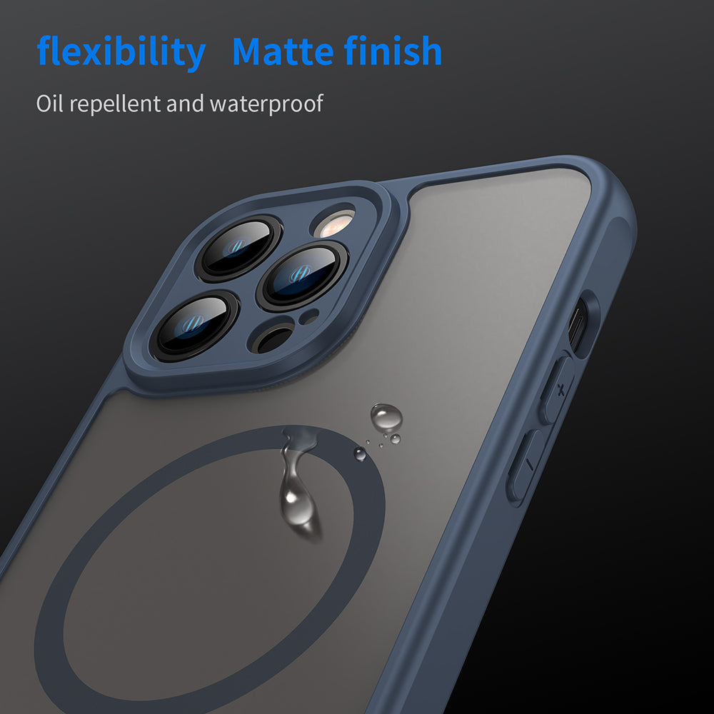 MagSafe Case for Apple iPhone 13 Pro, Techsuit, HaloFrost II, Navy Blue