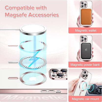 MagSafe Case for Apple iPhone 13 Pro, Techsuit, Luxury Crystal, Pink