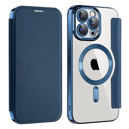 MagSafe Case for Apple iPhone 13 Pro, Techsuit, SmartMag Book, Blue
