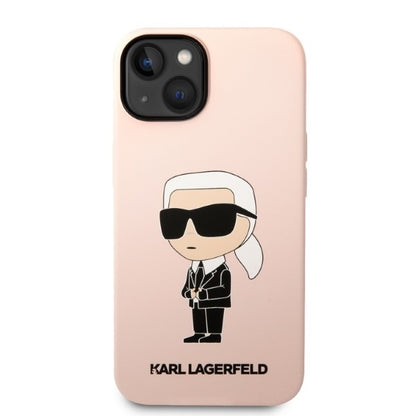 MagSafe Case for Apple iPhone 14, Karl Lagerfeld, Ikonik Karl Silicone, Pink