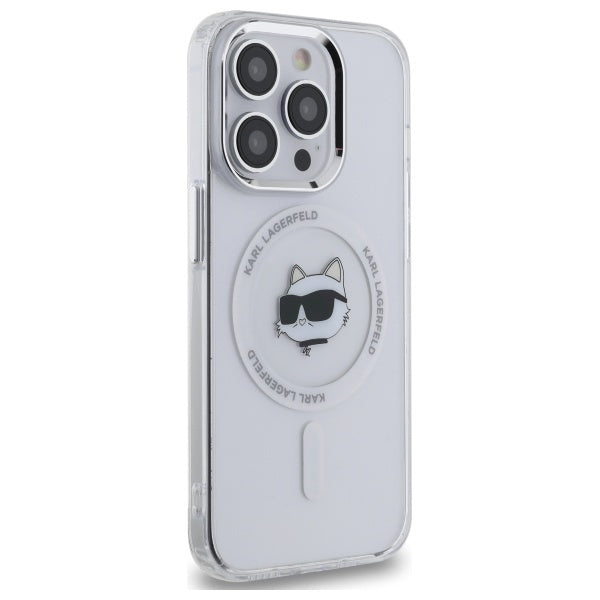 MagSafe Case for Apple iPhone 14 Pro Max, Karl Lagerfeld, IML Metal Choupette's Head, White