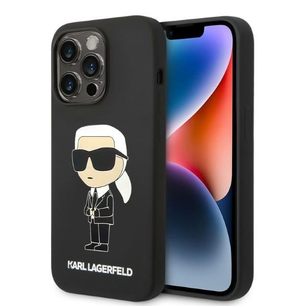 MagSafe Case for Apple iPhone 14 Pro Max, Karl Lagerfeld, Ikonik Karl Silicone, Black