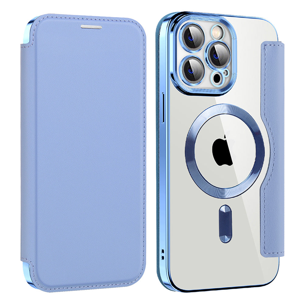 MagSafe Case for Apple iPhone 14 Pro Max, Techsuit, SmartMag Book, Blue