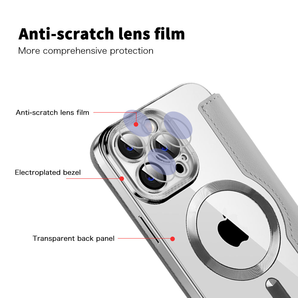 MagSafe Case for Apple iPhone 14 Pro Max, Techsuit, SmartMag Book, Gray