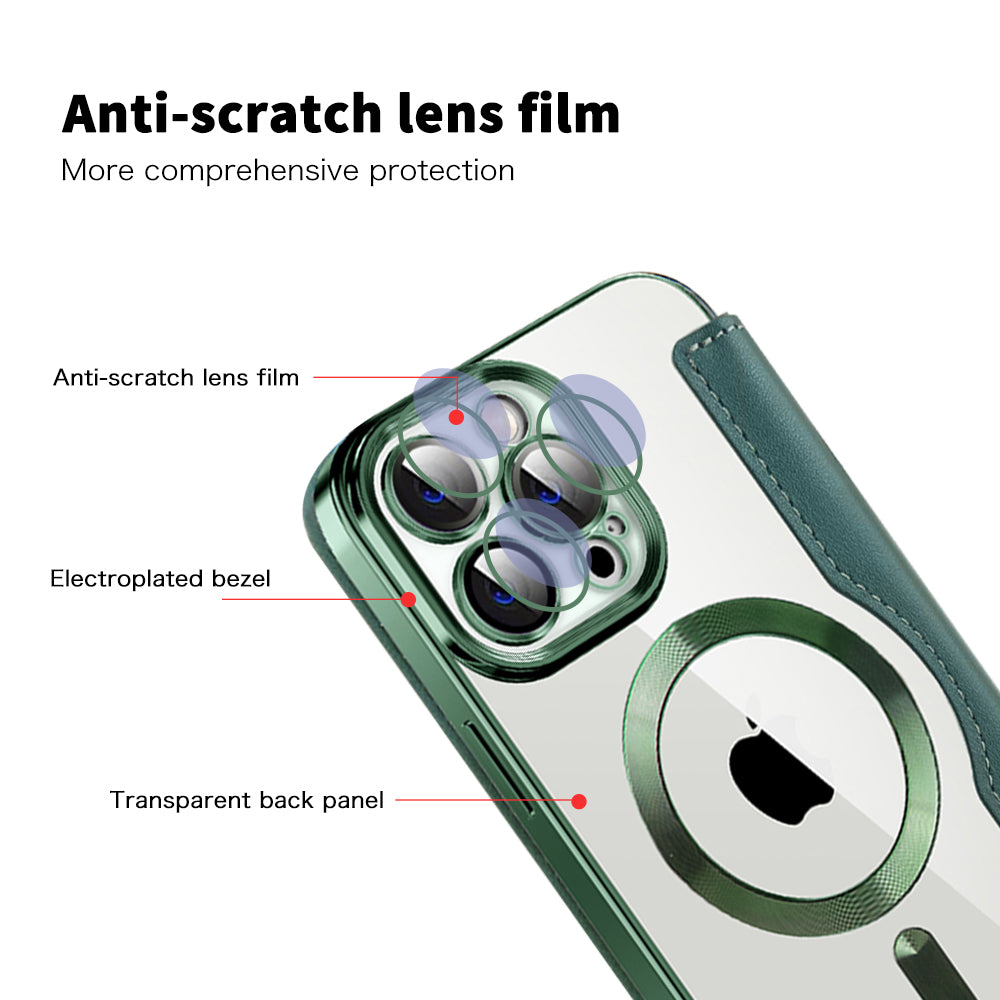 MagSafe Case for Apple iPhone 14 Pro Max, Techsuit, SmartMag Book, Green