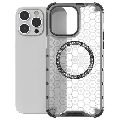 MagSafe Case for Apple iPhone 14 Pro, Techsuit, HoneyComb Shield, Black