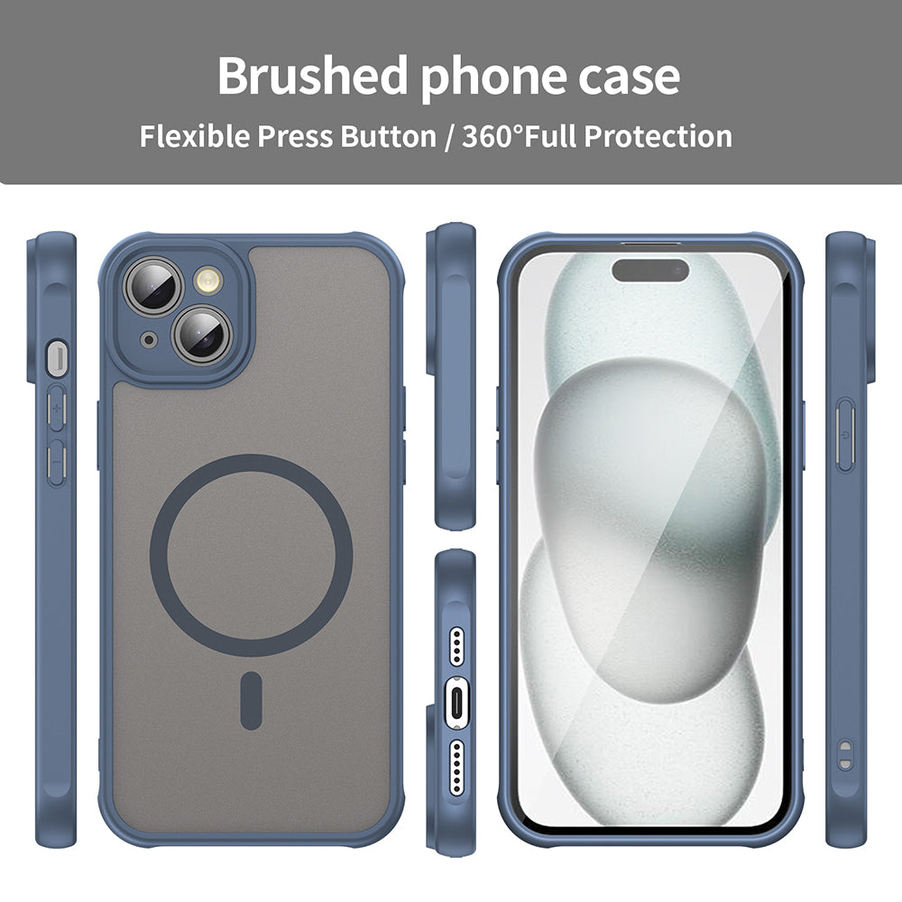 MagSafe Case for Apple iPhone 14, Techsuit, HaloFrost II, Navy Blue