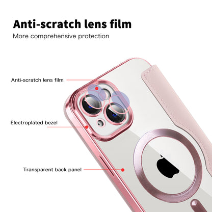 MagSafe Case for Apple iPhone 14, Techsuit, SmartMag Book, Pink