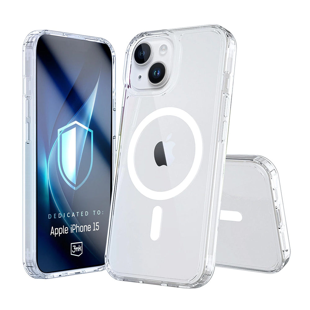 MagSafe Case for Apple iPhone 15, 3MK, Armor MagCase, Transparent