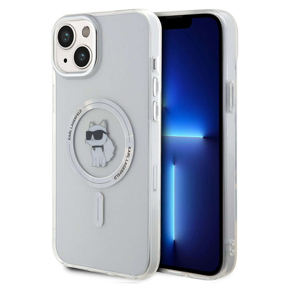 MagSafe Case for Apple iPhone 15 Plus / 14 Plus, Karl Lagerfeld, IML Choupette, Transparent