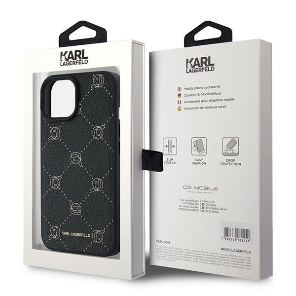 MagSafe Case for Apple iPhone 15 Plus, Karl Lagerfeld, Karl's Head, Black