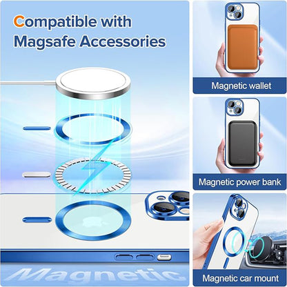 MagSafe Case for Apple iPhone 15 Plus, Techsuit, Luxury Crystal, Light Green