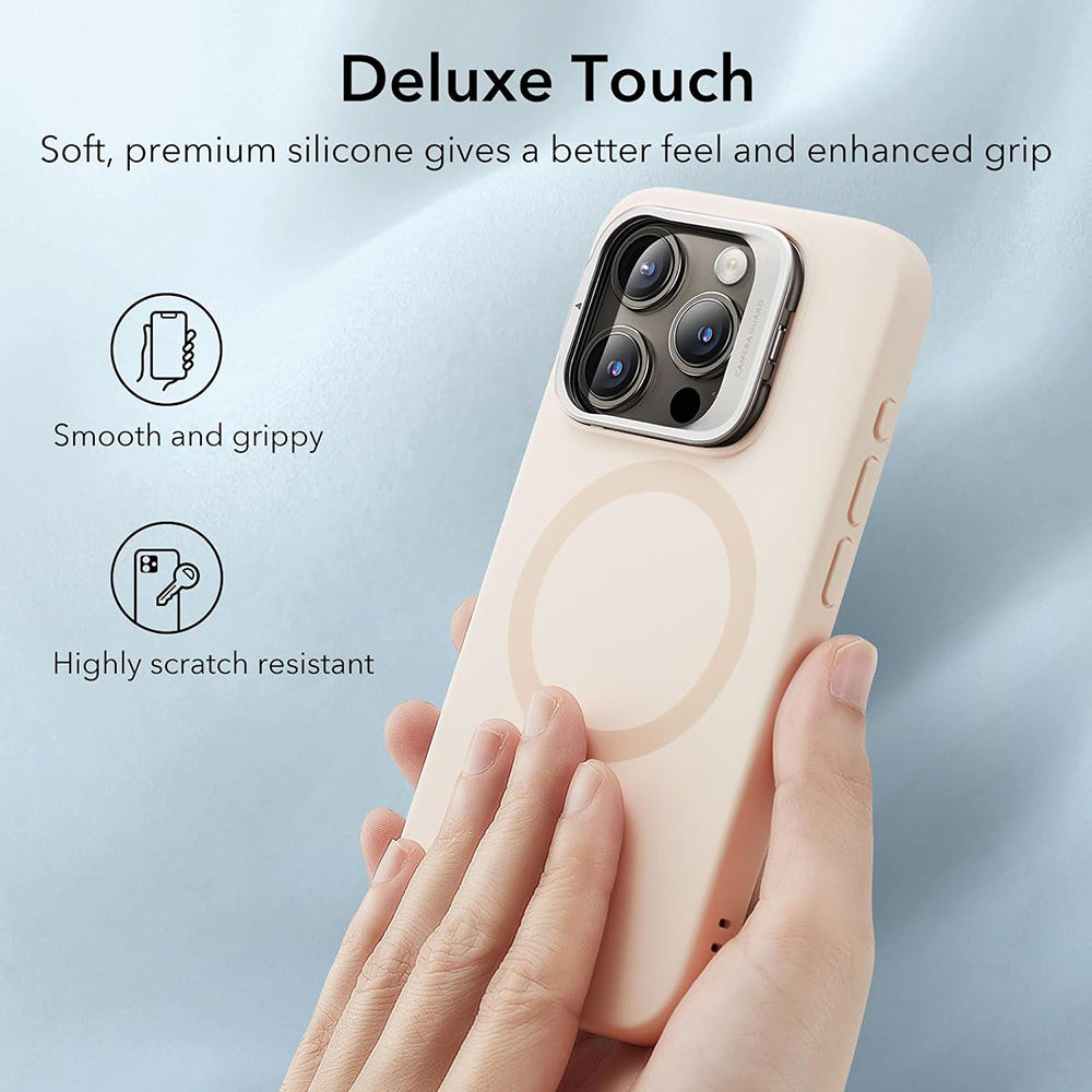 MagSafe Case for Apple iPhone 15 Pro, ESR, Cloud Soft Kickstand, Cream