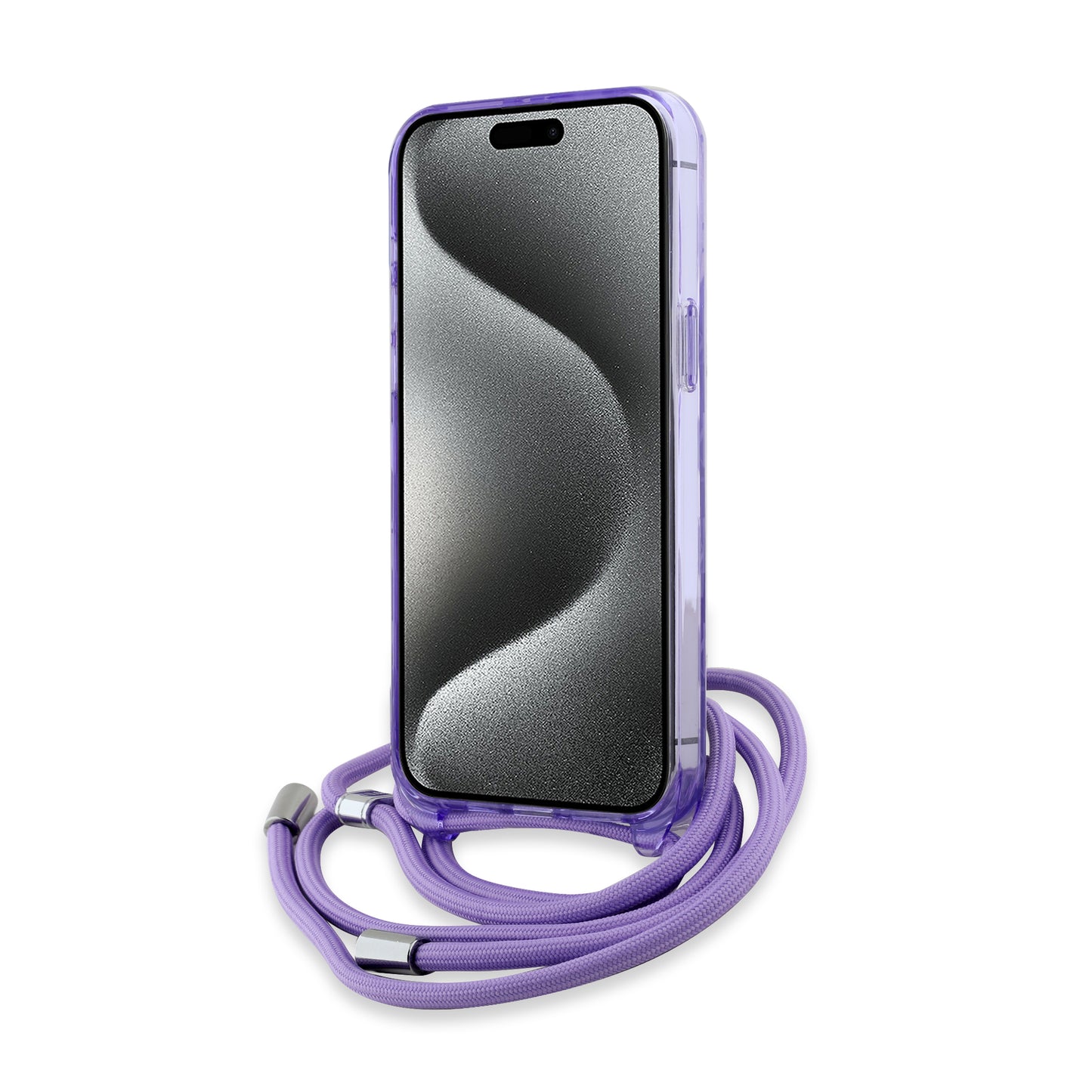MagSafe Case for Apple iPhone 15 Pro, Karl Lagerfeld, IML Crossbody Monogram Karl & Choupette's Heads, Purple