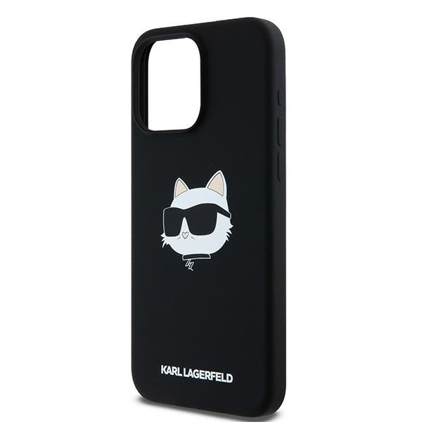 MagSafe Case for Apple iPhone 15 Pro, Karl Lagerfeld, Silicone Choupette's Head, Black