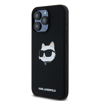 MagSafe Case for Apple iPhone 15 Pro, Karl Lagerfeld, Silicone Choupette's Head, Black