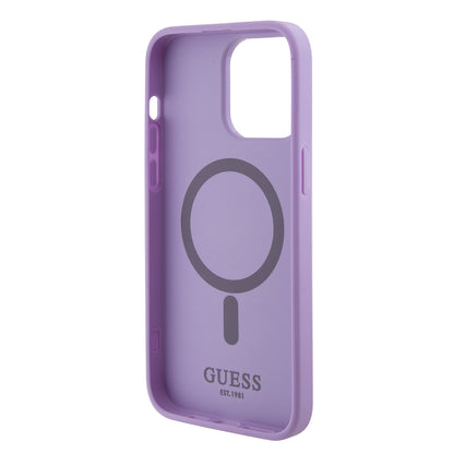 MagSafe Case for Apple iPhone 15 Pro Max, Guess, Saffiano, Purple