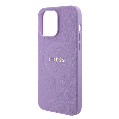 MagSafe Case for Apple iPhone 15 Pro Max, Guess, Saffiano, Purple