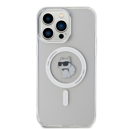 MagSafe Case for Apple iPhone 15 Pro Max, Karl Lagerfeld, IML Choupette, Transparent