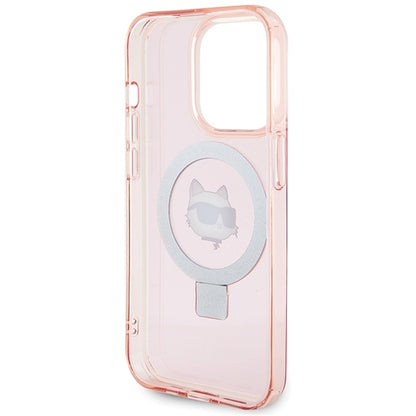 MagSafe Case for Apple iPhone 15 Pro Max, Karl Lagerfeld, Ring Stand Choupette's Head, Pink