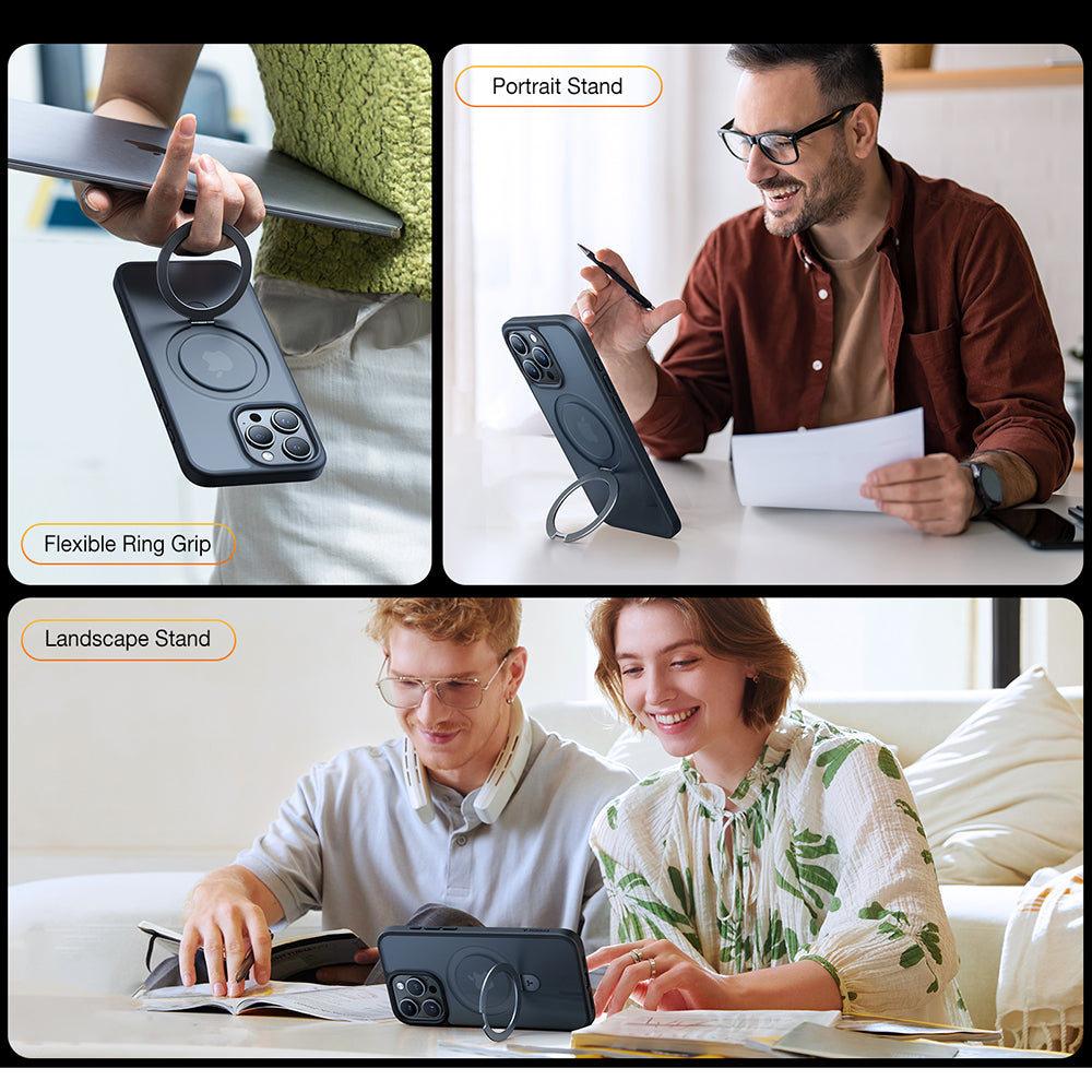 MagSafe Case for Apple iPhone 15 Pro Max, Torras, Ostand, Black