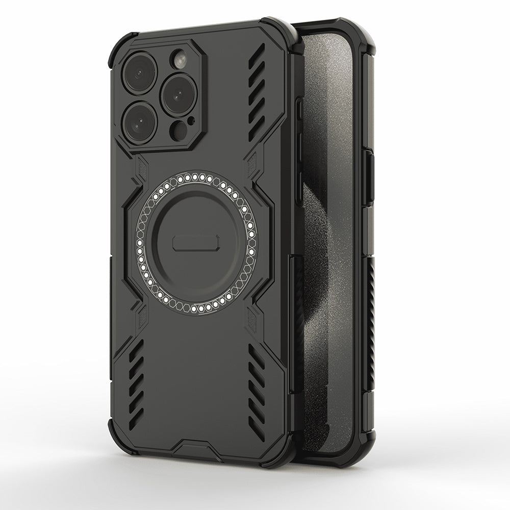 MagSafe Case for Apple iPhone 15 Pro, Techsuit, ArmorMag, Black