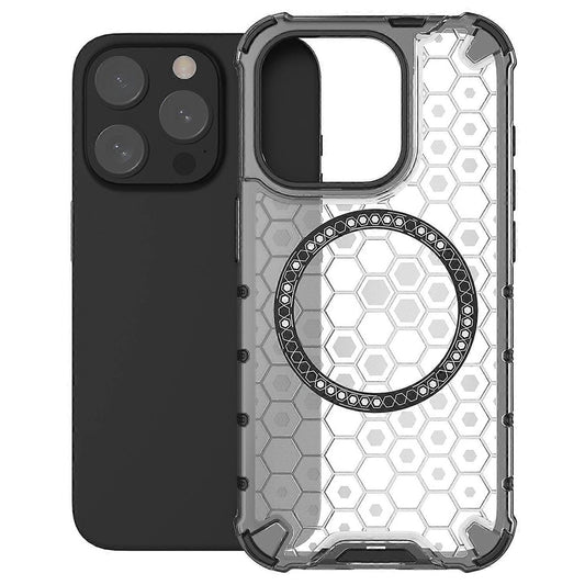 MagSafe Case for Apple iPhone 15 Pro, Techsuit, HoneyComb Shield, White