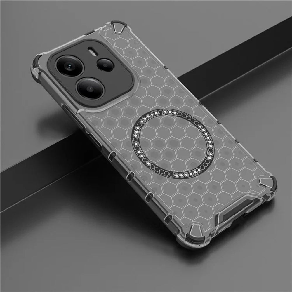 MagSafe Case for Apple iPhone 15 Pro, Techsuit, HoneyComb Shield, Black