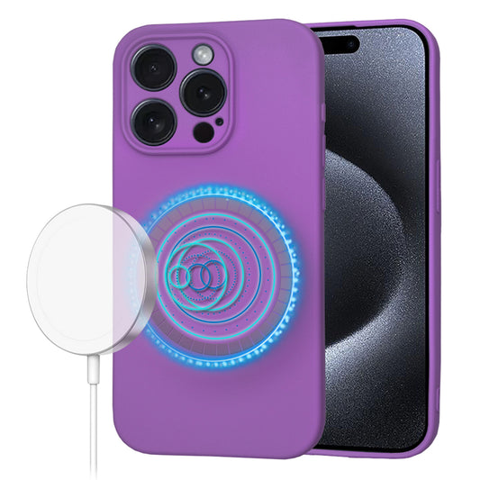 MagSafe Case for Apple iPhone 15 Pro, Techsuit, SoftFlex, Purple