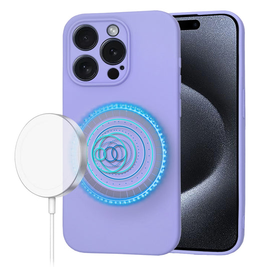 MagSafe Case for Apple iPhone 15 Pro, Techsuit, SoftFlex, Light Purple