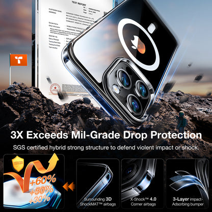 MagSafe Case for Apple iPhone 15 Pro, Torras, Diamond, Transparent