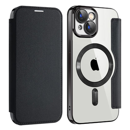 MagSafe Case for Apple iPhone 15, Techsuit, SmartMag Book, Black
