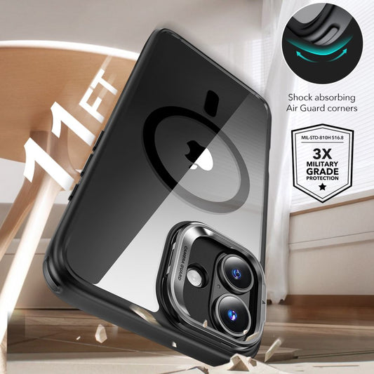 MagSafe Case for Apple iPhone 16, ESR, Classic Hybrid Kickstand with Screen Protector, Transparent Black