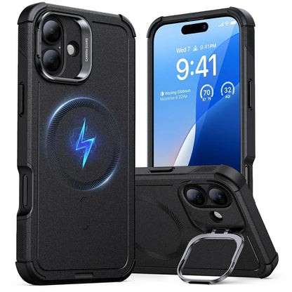 MagSafe Case for Apple iPhone 16, ESR, Cyber Armor Kickstand, Black