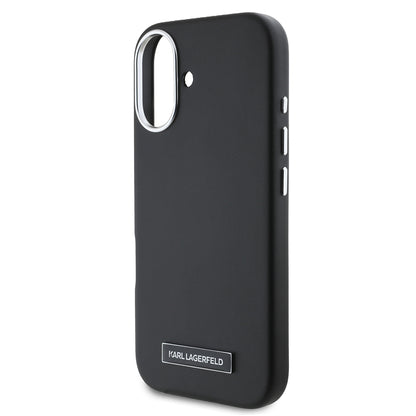 MagSafe Case for Apple iPhone 16 Plus, Karl Lagerfeld, FW Metal Plate, Black